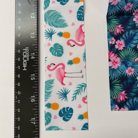 Tropical Print Fold Over Ribbons - Picture 3 of 3